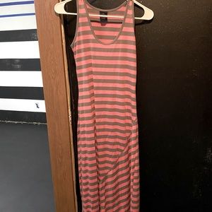 Pink/gray maxi dress